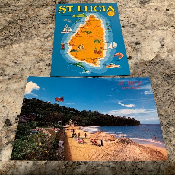 Vintage St Lucia Postcards 2 1990s never used Beach Island travel Souvenir - Picture 4 of 6